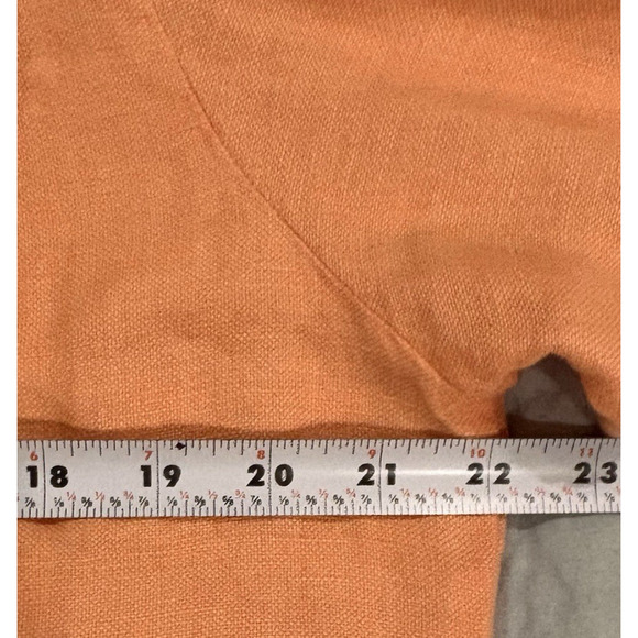 J Jill Linen Button Front Jacket Lightweight Casual Soft Orange Resort Boho L - Picture 10 of 11